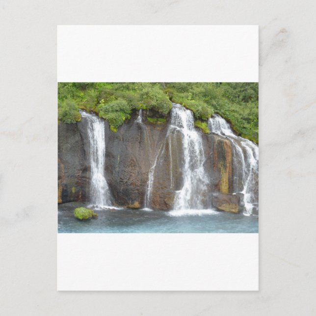 Hraunfossar Postkarte (Vorderseite)