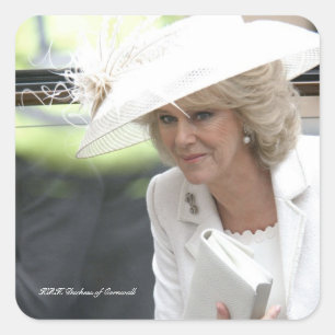 HRH Duchess of Cornwall Quadratischer Aufkleber
