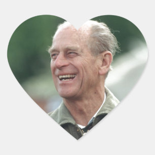 HRH Prinz Philip lacht Herz-Aufkleber