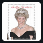 HRH The Princess of Wales Christmas Quadratischer Aufkleber<br><div class="desc">Princess Diana Christmas.</div>