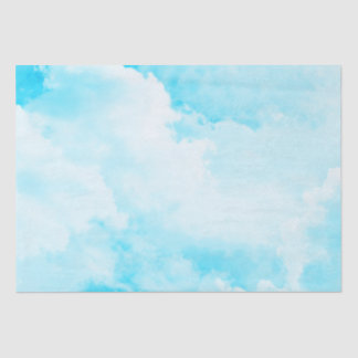 Hright Cloudy Sky - Blue Seidenpapier
