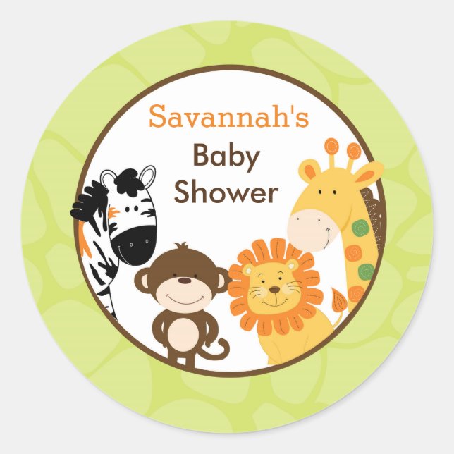 Hright Safari Jungle Animals bevorzugen Stickers (Vorderseite)