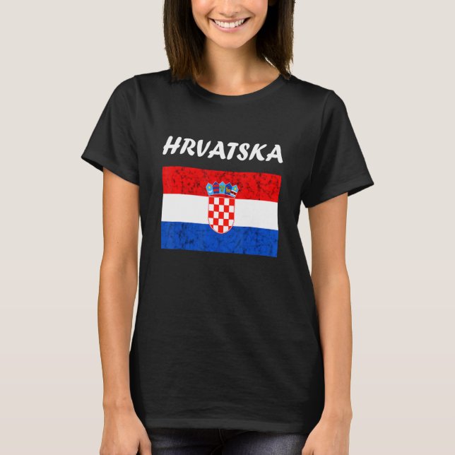 Hrvatska Kroatien Kroatische Roots Kroatische Flag T-Shirt (Vorderseite)