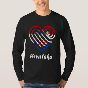Hrvatska Kroatische Flagge Kroatien Herz Kroatisch T-Shirt
