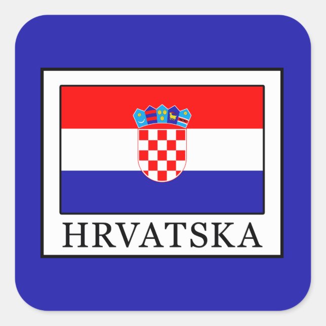 Hrvatska Quadratischer Aufkleber (Vorderseite)