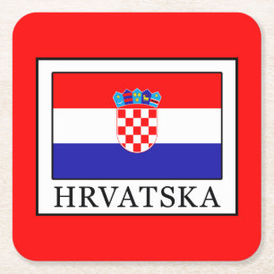 Hrvatska Rechteckiger Pappuntersetzer
