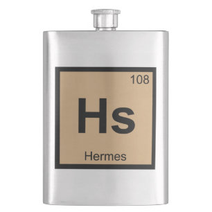 Hs - Hermes Gott Chemie Periodensystem Symbol Flachmann