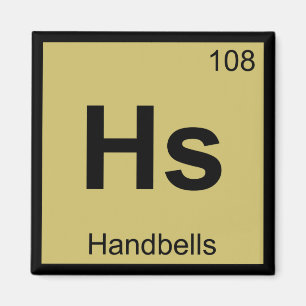 Hs - Schlagzeug Chemische Chemie - Periodische Tab Magnet