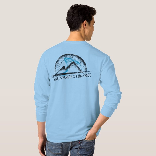 HSEC vorderes und hinteres Logo-lange Hülse T-Shirt (Schwarz voll)