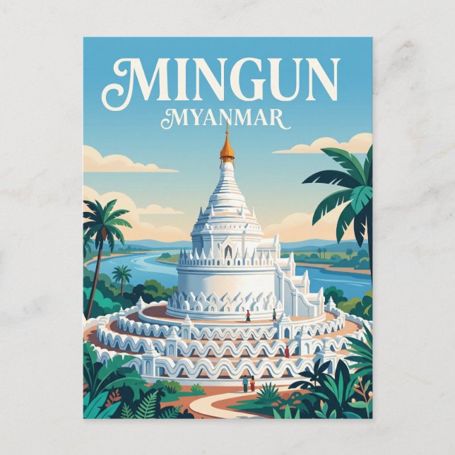 Hsinbyume-Pagode Myanmar Postkarte (Vorderseite)