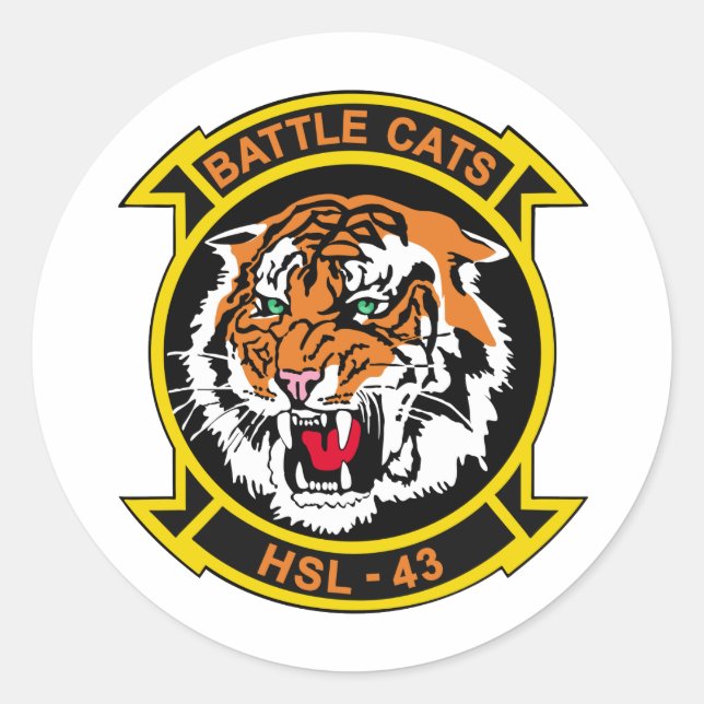 HSL-43-Schlachtkatzen Runder Aufkleber (Vorderseite)
