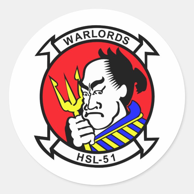 HSL-51 Warlords Runder Aufkleber (Vorderseite)
