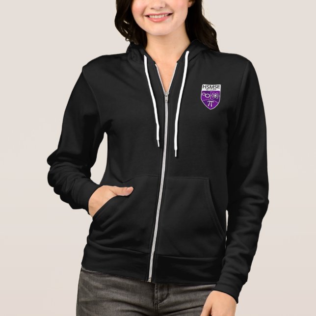 HSMSE Women's Full Zip Hoodie in Black (Vorderseite)