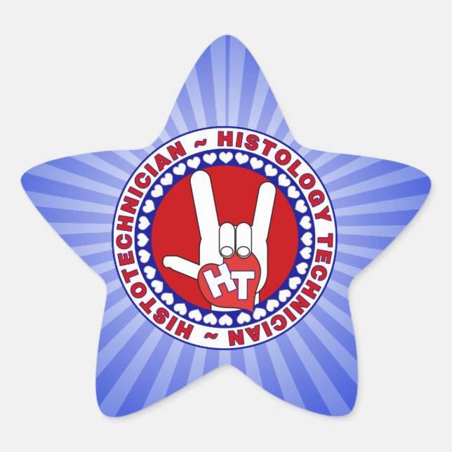 HT HISTOTECHNICIAN HISTOLOGY TECH LIEBE LOGO ASL  Stern-Aufkleber (Vorderseite)
