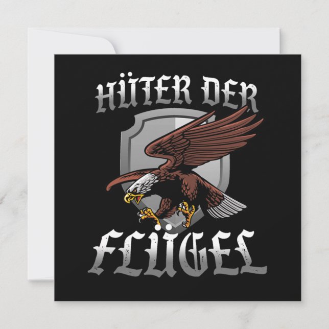 Hter Der Flgel Falkner Falke Greifvogel Falknerei Einladung (Vorderseite)
