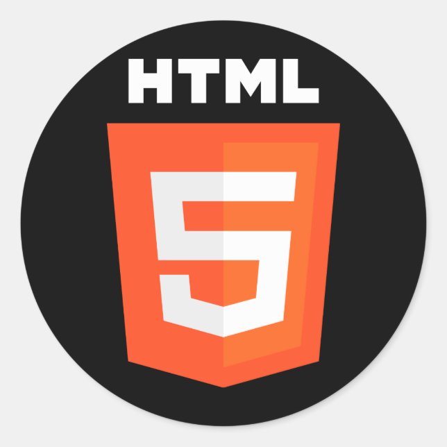 HTML 5-Logo Runder Aufkleber (Vorderseite)