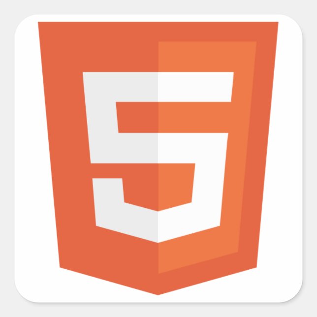 HTML 5 QUADRATISCHER AUFKLEBER (Vorderseite)