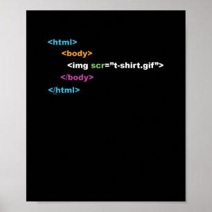 HTML-Code des lustigen Computerprogramms Poster