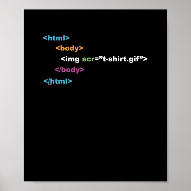 HTML-Code des lustigen Computerprogramms Poster (Vorne)