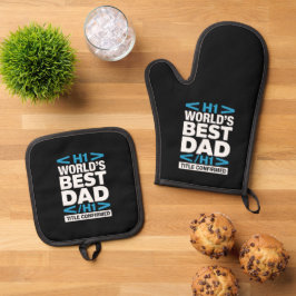HTML H1 World's Best Dad Code Kitchen Ofenhandschuh & Topflappen-Set
