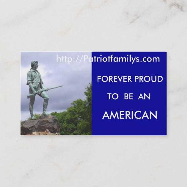 http://Patriotfamilys.com.. Visitenkarte (Vorderseite)