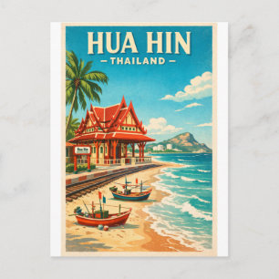 Hua Hin Stadt, Thailand Retro-Reise Postkarte