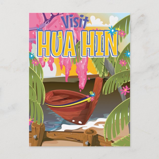 Hua Hin Thailand Reiseplakat Postkarte (Vorderseite)