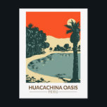 Huacachina Peru Reisen Vintag Postkarte<br><div class="desc">Huacachina in einem Vektorart Stil. Huacachina ist eine Wüstenoase und ein kleines Dorf im Westen der Stadt Ica im Südwesten Perus.</div>