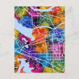 Huainan China Stadtplan Postkarte