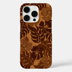 Huakini Bay Hawaiian Hibiskus Vintage Faux Holz iPhone 16 Pro Hülle