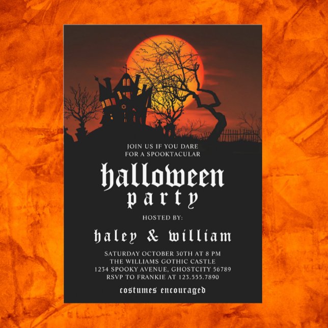 Huanted House Moon Spooktacular Halloween-Party Einladung (Von Creator hochgeladen)