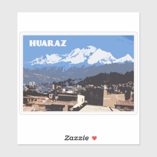 Huaraz Peru: Huascarin Mountain View Aufkleber (Blatt)