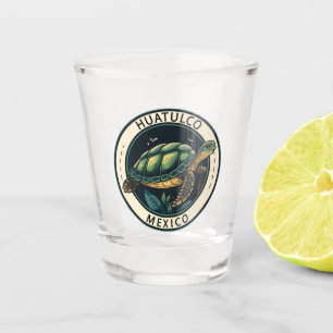 Huatulco Mexico Turtle Abzeichen Schnapsglas