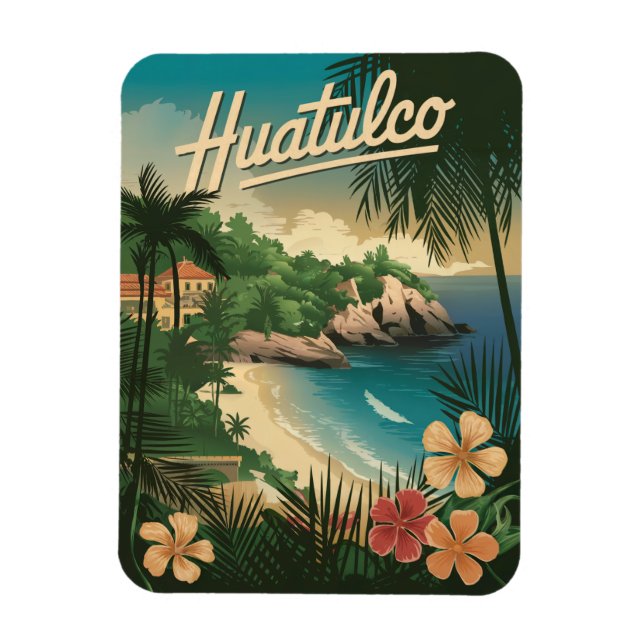 Huatulco Mexico Vintag Magnet (Vertikal)