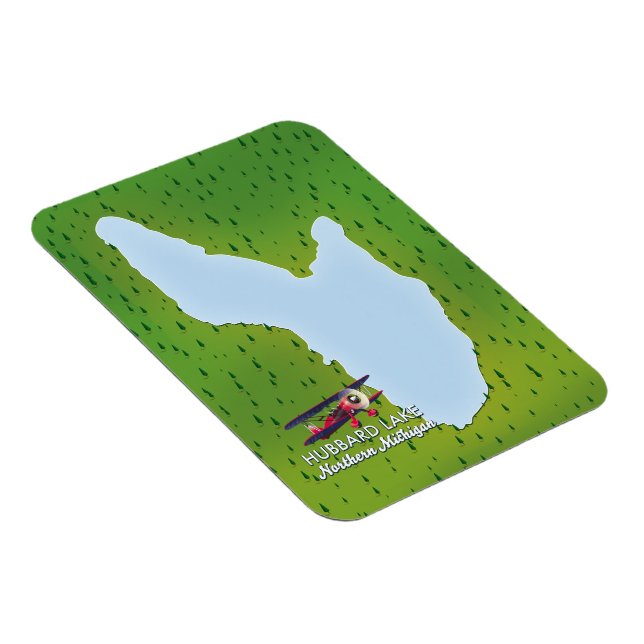 Hubbard See Nord-Michigan Seekarte Magnet (Rechte Seite)