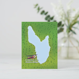 Hubbard See Nord-Michigan Seekarte Postkarte