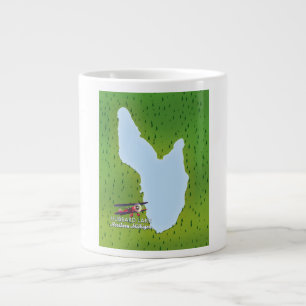 Hubbard-See Nördliche Michigan-Seekarte Jumbo-Tasse