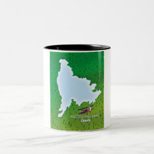 Hubbard See Nördliche Michigan-Seekarte Two-Tone C Zweifarbige Tasse