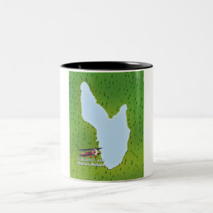 Hubbard-See Nördliche Michigan-Seekarte Zweifarbige Tasse