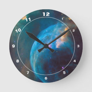 Hubble- & Blubble-Nebel - Außenraum (Uhr) Runde Wanduhr