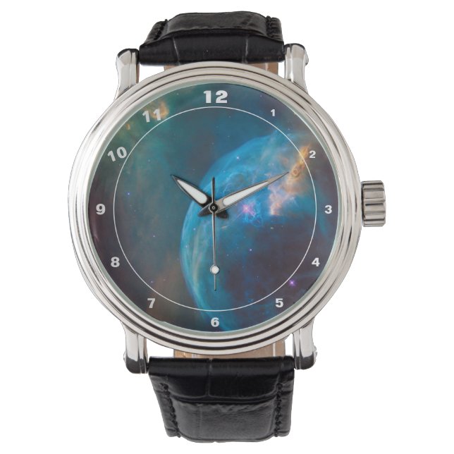 Hubble- & Blubble-Nebel - Außenraum (Watch) Armbanduhr (Vorderseite)