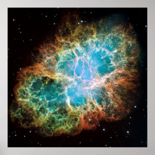 Hubble Mosaik des Krabben-Nebelflecks Poster
