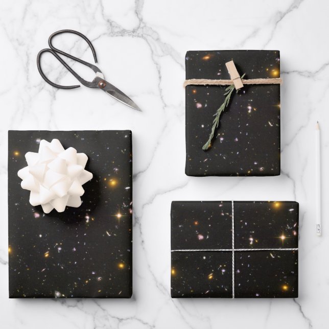 Hubble-Teleskopfeld von Galaxien Geschenkpapier Set (Vorderseite)