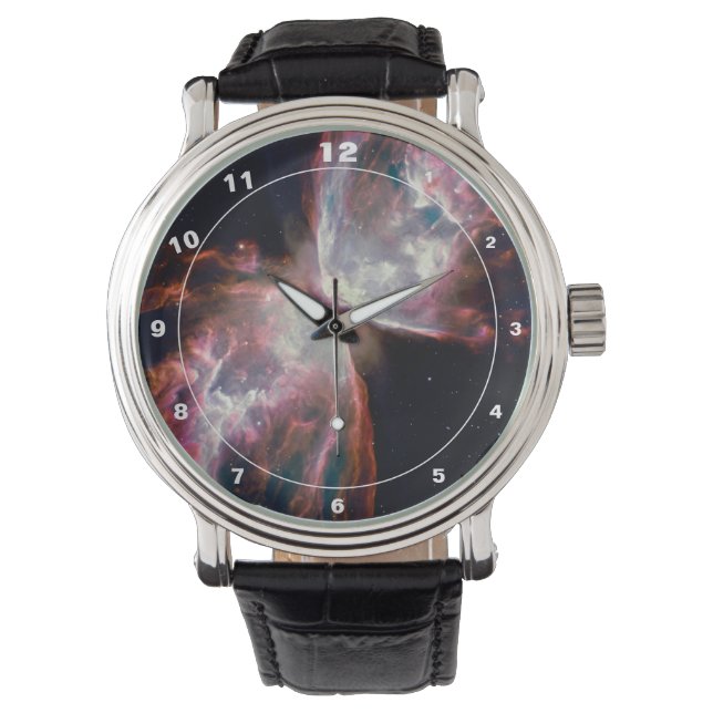 Hubble- und Schmetterlingsnebel - Außenraum (Watch Armbanduhr (Vorderseite)