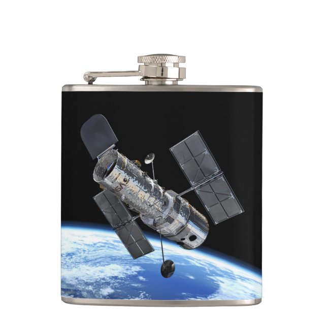 Hubble-Weltraumteleskop im Erdumlaufbahn-NASA-Foto Flachmann (Vorderseite)
