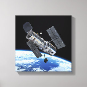Hubble-Weltraumteleskop in der Erdumlaufbahn NASA- Leinwanddruck