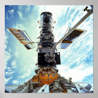 Hubble-Weltraumteleskop und Astronauten Poster