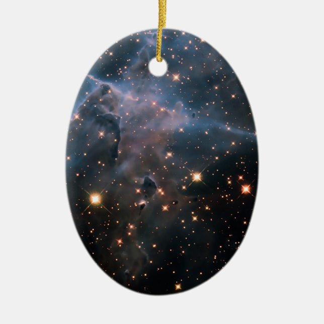 Hubbles "mystischer Gebirgs" - Weltraum Keramikornament (Vorne)