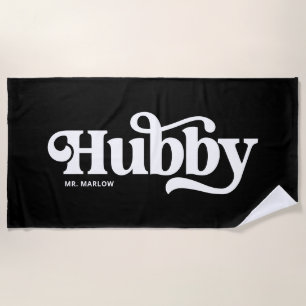 Hubby Black and White New Groom Beach Handtuch
