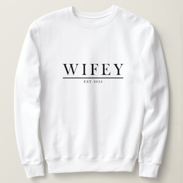 Hubby crewneck Sweatshirt for newly married couple (Design devant)